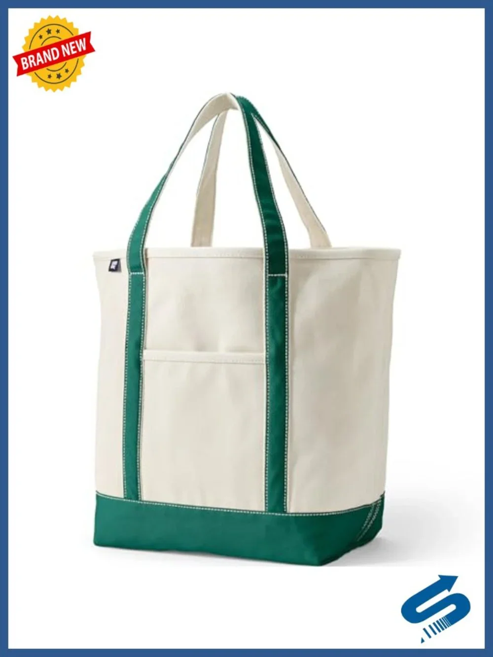 Structured Cotton Canvas Tote with Reinforced Base and Pockets